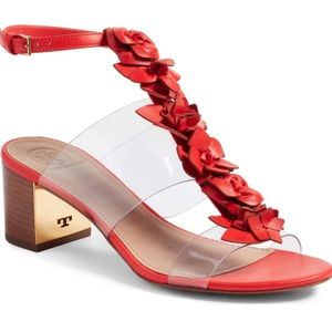 New Tory Burch Leather Blossom Sandal. Size 8